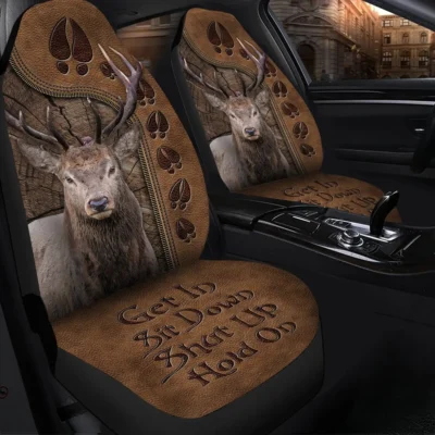 Cool Deer Q2 Hold on Funny Car Seat Covers Universal Fit Set 2 Q271001